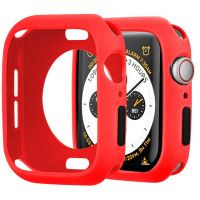 เคสสำหรับ Apple Watch ซิลิโคนนิ่มเคสห่อหุ้มครอบ7 45มม. 6 Se 5 4 3 42มม. 38มม. กันชนสำหรับ Iwatch Series 7 6 5 40 44 41มม.