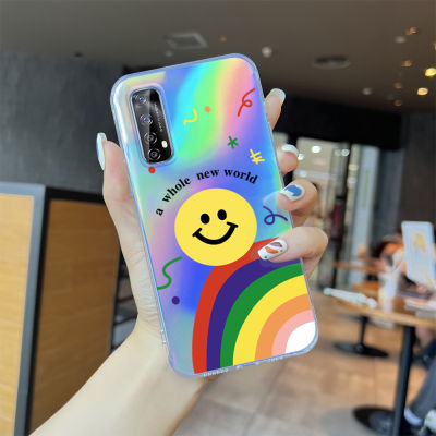 Serpens เคสสำหรับ Realme 10 Pro + 5G 3 3 Pro 5 Pro 7 7 Pro 8 5G เคสโทรศัพท์สลายเลเซอร์ลายการ์ตูนสีสันสดใสสดใสมีขอบใสเคสกันกระแทกบัตรเลเซอร์ในตัวฝาครอบเคส