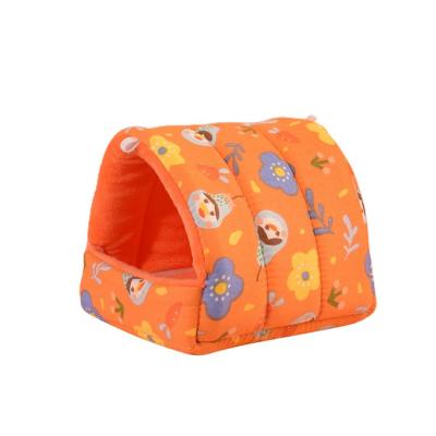 Hamster House Guinea Pig Nest Printing Semi-closed Winter Warm Mat  Elephant Pattern  Small Animal Sleeping Bed Pet Hanging Cage Beds