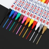 hotx【DT】 12 Color Oily Paint Markers Pens for Glass Metal Tire Graffiti Permanent Repair