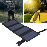 20W USB แผงโซลาร์เซลล์แบบพกพาแบบพับได้ Polycrystalline Solar Cells เครื่องชาร์จสำหรับกลางแจ้ง