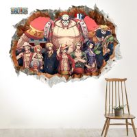 hot【DT】 Cartoon Window Broken Anime poster wall effect stickers for kids room Bedroom Wall decals Posters Gifts Mural