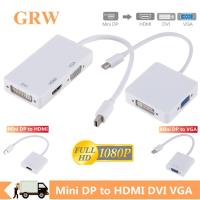 Grwibeou 3 in 1 Mini DP DisplayPort to HDMI VGA DVI Adapter Mini DP Cable Converter for MacBook Pro Air Mini DisplayPort