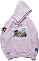 Zhangmeiren Astronaut Printing Loose, Casual Sweater Hoodies (Color : Pink, Size : L)