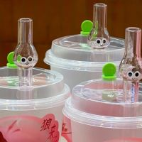 Nayukis same style ins wind glass straw non-disposable transparent heat-resistant cup straw student cute straw thick