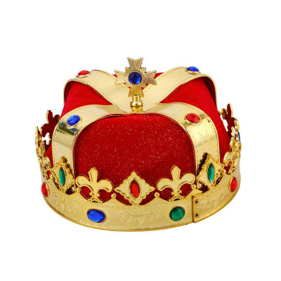 ZSHENG King Crown ชุดพรหมเด็กขึ้นหมวกแฟชั่นพลาสติกแสดงอุปกรณ์ประกอบฉากหมวกกษัตริย์มงกุฎหมวกวันเกิด