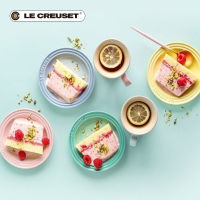 LE CREUSET จานรองก่อนอาหารค่ำ จานกลมเล็ก จานนมหกสี จานขนม จานเซรามิกอเนกประสงค์ ชุด 6 ชิ้น