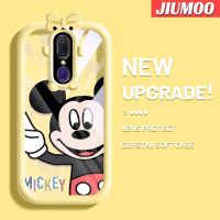 เคส JIUMOO สำหรับ OPPO F11 A9 A9X 2019เคสการ์ตูนมิกกี้ซิลิโคนนิ่มที่สร้างสรรค์เคสโทรศัพท์แบบใสสีสันสดใสน่ารักสัตว์ประหลาดน้อยเลนส์กล้องถ่ายรูปเคสกันกระแทกฝาครอบโปร่งใสกันกระแทก