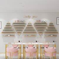 [COD] ins nail shop shelf display stand net red polish glue wall hanging golden triangle
