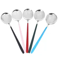 5 Pack Soup Spoons,Stainless Steel Ice Cream Soup Spoons Coffee Spoons Teaspoons,for Dinner Long Handle Table Spoon