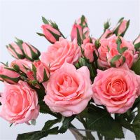 【hot】㍿  Artificial Flowers Silk Branch Bouquet for Wedding Decoration Fake Wreath Supplies Accessories