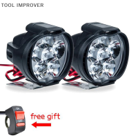 TOOL IMPROVER 1ไฟหน้ารถจักรยานยนต์ LED สีขาว super bright 6 LED งานสปอร์ตไลท์