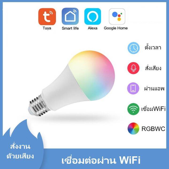 โปรโมชั่น-คุ้มค่า-หลอดไฟควบคุมด้วยเสียงอัจฉริยะ-หลอดไฟ-wifi-smart-led-rgbcw-bulb-ขั้วe27-เปลี่ยนสีได้ตามต้องการ-สั่งงานด้วย-smart-life-app-ราคาสุดคุ้ม-หลอด-ไฟ-หลอดไฟตกแต่ง-หลอดไฟบ้าน-หลอดไฟพลังแดด