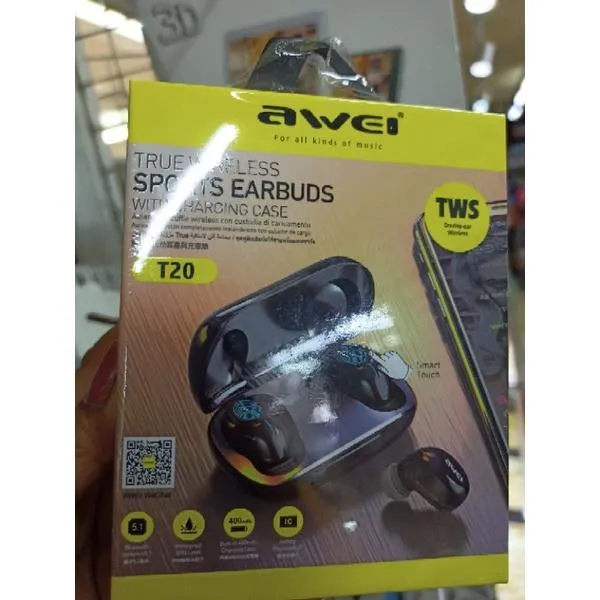 ♠ Awei T20 Bluetooth V5.0 TWS True Wireless Sports Earbuds Earphone ...