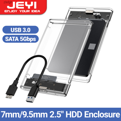 JEYI กล่องฮาร์ดไดรฟ์เสริม2.5นิ้ว3.0 USB กับ SATA III ไม่มีเครื่องมือกล่องฮาร์ดดิสก์ใสสำหรับ2.5นิ้ว7มม. 9.5มม. Zlsfgh อะแดปเตอร์ HDD SSD