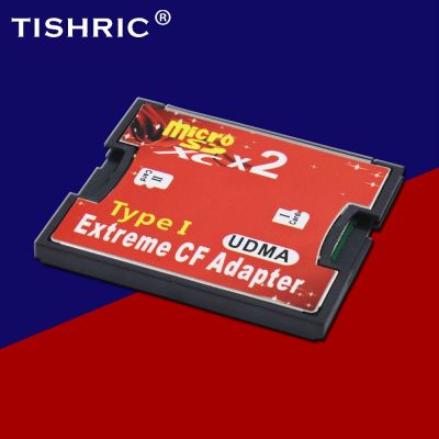 คุณภาพสองอย่างสูง TISHRIC ไมโครการ์ดความจำเป็น CF อะแดปเตอร์สำหรับ Microsd SDHC Compact Flash Type I ตัวแปลงเครื่องอ่านการ์ดความจำ