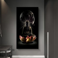 40x80CM ผ้าใบวาดภาพศาสนาพระพุทธเจ้า Wall รูปภาพศิลปะ HD พิมพ์ Room สติกเกอร์ตกแต่งผนังงานศิลปะภาพ (ไร้กรอบ)