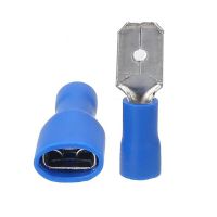 50sets Blue Insulated Spade Crimp Terminal Female Male Connector For Wire Crimping Quick Butt Cable Terminal Connector