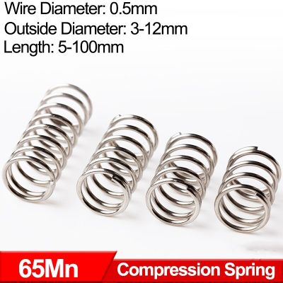 65Mn Steel Cylindrical Coil Backspring Compression Absorbing Shock Pressure Compressed Spring WD 0.5mm Customizable Electrical Connectors