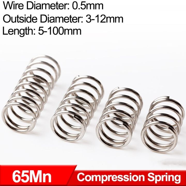 65mn-steel-cylindrical-coil-backspring-compression-absorbing-shock-pressure-compressed-spring-wd-0-5mm-customizable-electrical-connectors