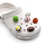 7PCS Mini 3D Ball Hole Shoe Charms DIY Matching Shoe Decoration Golf Tennis Softball Fit Clogs Sandals Shoe