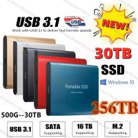 SSD ฮาร์ดไดรฟ์2TB แบบภายนอก Type-C ความเร็วสูง USB3.1 8TB 16TB 256เทราไบต์ SSD SSD ฮาร์ดดิสก์ HD แบบพกพาสำหรับคอมพิวเตอร์ Mac แล็ปท็อป