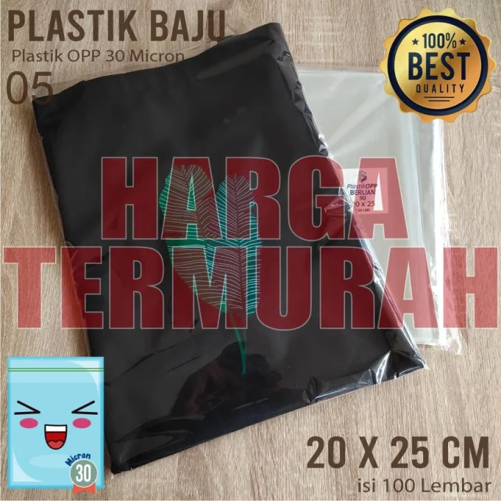 (100 LEMBAR) Plastik OPP Seal 20x25 Cm Tebal 30 Mikron / Plastik Opp ...