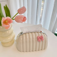 Cream Small Fragrance Tool Box Organizer Shell Paper Box Living Room Tissue Box Small Fragrance Decoration