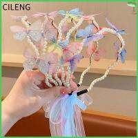 CILENG 2ชิ้นห่วงที่แต่งผมสวยหรูเจ้าหญิงหมวกที่มัดผมมุก Headpieces ที่คาดผมผีเสื้อ