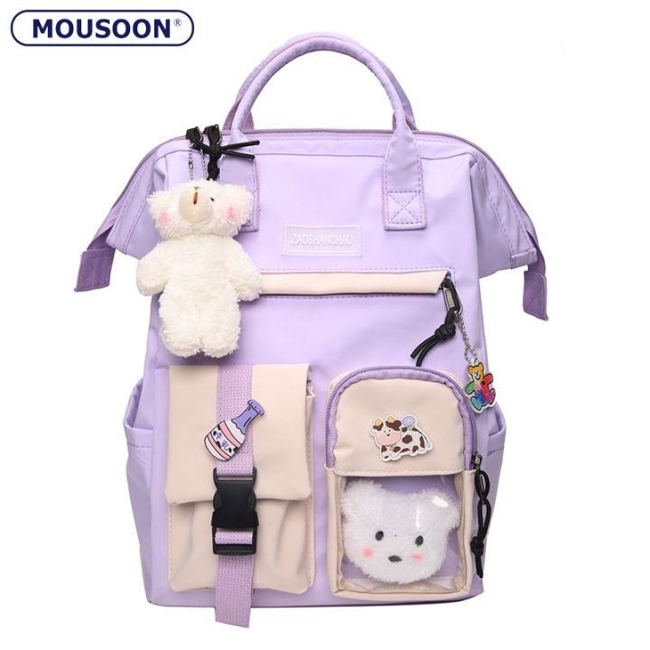 mousoon-กระเป๋านักรียน-กระเป๋าเป้สไตล์ญี่ปุ่น-โรงเรียนมัธยมปลายเวอร์ชั่นเกาหลี-กระเป๋าเป้