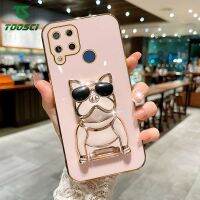 เส้นตัวยึดแบบยืดได้3D บูลด็อกสุดเท่เคสสำหรับ Realme HP เคสโทรศัพท์หลังแบบนุ่มทำจาก TPU C30 50i นายก/Narzo 50A Prime/C11/C12/C15/C17/C20/C21Y/C25Y/C31/C35 realme C53 C51 Realme C55 Narzo 20 /Narzo 30A