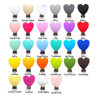 Che10pcs Silicone Heart Dummy Teether Pacifier Chain Clips Baby Soother Nursing Accessories Holder Clips 5 Color 48*63*33mm