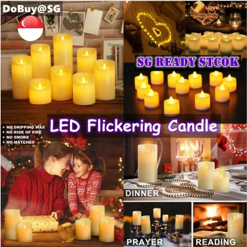 6Pcs Gold Powder Candle Light LED Love Candles Lamp Light Tealight Battery  Powered Valentine's Day Birthday