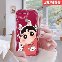 เคส JIUMOO สำหรับ OPPO A12เคส A11K A7 A5s A12s การ์ตูนสีเทียนหน้าแข้งเนื้อครีมลูกคลื่นนิ่มเคสมือถือกันกระแทกแบบใสสร้างสรรค์โปร่งใสลายกล้องถ่ายรูปฝาครอบป้องกันง่าย