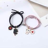 【cw】 New bracelets for boyfriend iron stone leather case girlfriends can tie hair head female wholesale 【hot】