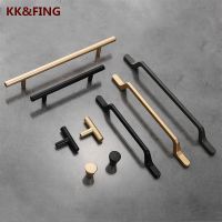 KK amp;FING Matte Gold Cabinet Door Handles Aluminum Alloy Drawer Pulls Handle Hardware