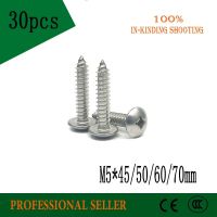 30pcs M4*45/50/60/70 mm 304 stainless steel self-tapping screws big mushroom flat head wood bolt Nails Screws  Fasteners