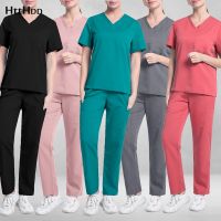 Pharmacy Spa Clinic Workwear Beauty Institution Nursing Work Medical Uniform Multi-pocket Men Women Hospital Doctor Scrubs Suit