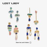 【hot】™  Lost New Colorful Freshwater Lrregular Drop Earrings Jewelry Fashion Accories Wholesale Wedding