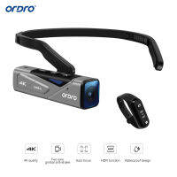 ORDRO EP7 Head Wearable 4K 60fpsกล้องวีดีโอมุมมองบุคคลแรกกล้องวิดีโอแฮนด์ฟรีAPPควบคุมออโต้โฟกัสในตัวGimbal 2แกนป้องกันการสั่นไหวพร้อมรีโมท Vlog Studio