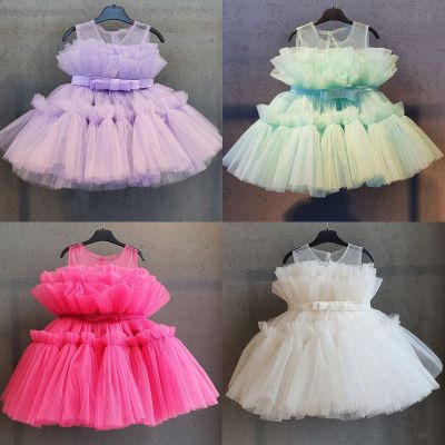 NNJXD Baby Girl Dress Newborn Princess Dress Mesh Knee Length Dress Dress Baby Party Dress Tutu Toddler Girl Dress