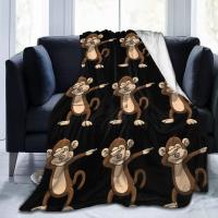 New Style Cartoon Monkey Flannel Throw Blanket Wild Animal Theme Blanket Super Soft Lightweight King Queen Size for Bed Sofa Couch Blanket