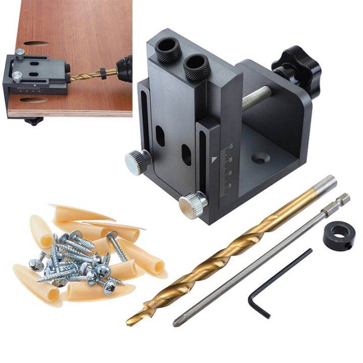 Oblique Hole Locator Drilling Kit Pocket Hole Drill Guide Jig CNC