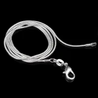 LMNZB Width 1mm 925 Silver Snake Chain Necklace Length 40cm-80cm For Diy Jewelry Making Chain for Pendant Necklace Bracelet