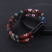 Boho Bracelet for Men Women Bohemain Ethnic Bracelet Handmade Colorful Magnetic Buckle Bracelet Bangles Summer Festival Jewelry 【hot】d25bil