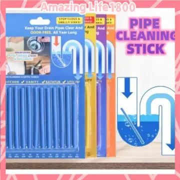 12PCS/ Set Drain Cleaning Sticks Clog Remover Pipe Dredging Rod