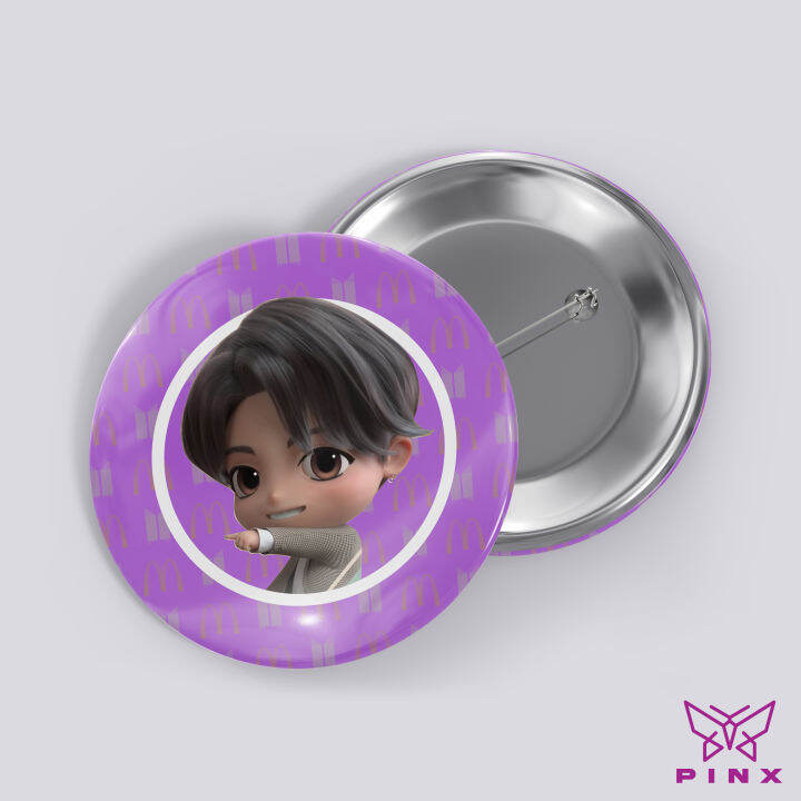 PINx 1pc BTS TinyTAN JUNGKOOK Button Pin Kpop Pin Badge Fan Made