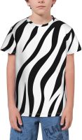 Zebra Stripes T- Shirt Short Novelty for Boys and Girl