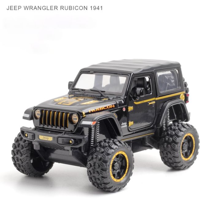 รถจี๊ป1-32-wrangler-rubicon-หุ่นอัลลอยออฟโรดรถของเล่นหล่อโลหะรถของเล่นเสียงและไฟสำหรับเด็กรถ