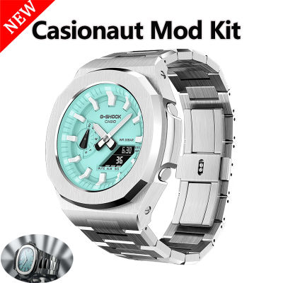 ชุดแท่ง PP Nautilus สำหรับ Casio Ga2100กล่องโลหะพร้อมสายนาฬิกาข้อมือสำหรับ Apple Watch 316L สแตนเลสสายรัดหนามเตยดัดแปลงสำหรับ Ga2110 Casionaut Casioak ชุดดัดแปลง (ไม่รวมนาฬิกา)